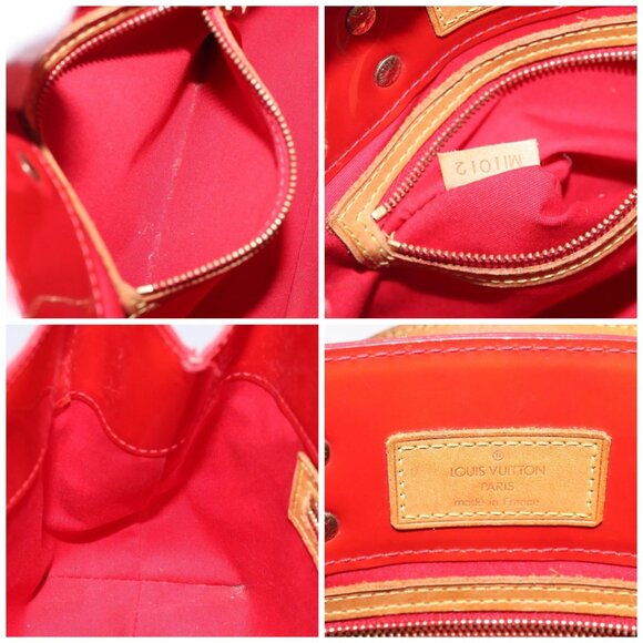 LOUIS VUITTON Monogram Vernis Reade PM Hand Bag Red Rouge M91088 LV Auth 120043 - Picture 15 of 16